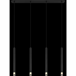 Luminaires Globo Lighting Suspensions|Blake Suspension Noir, 4 lumières
