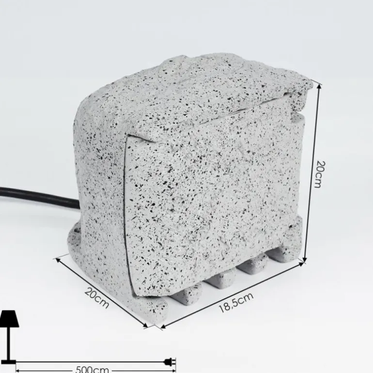 Bloc de prises électriques d'extérieur Tinú Noir, Pierre
