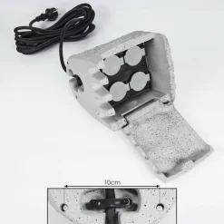 Bloc de prises électriques d'extérieur Tinú Noir, Pierre