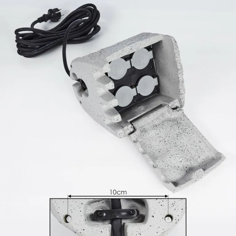 Bloc de prises électriques d'extérieur Tinú Noir, Pierre