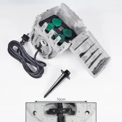 Bloc de prises électriques d'extérieur Tinú Noir