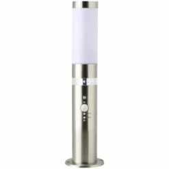 Borne d'éclairage Brilliant Bole Acier inoxydable, 1 lumière, Détecteur de mouvement