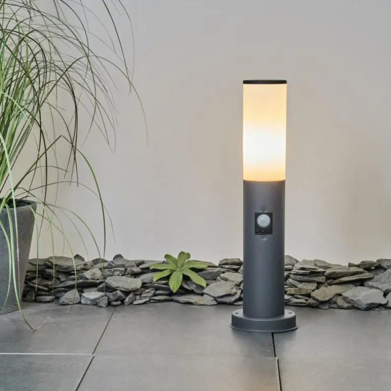 Borne lumineuse Caserta Anthracite, 1 lumière, Détecteur de mouvement
