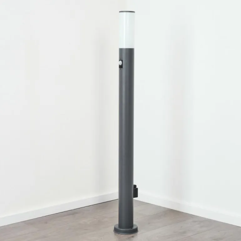 Borne lumineuse Caserta Anthracite, 1 lumière, Détecteur de mouvement