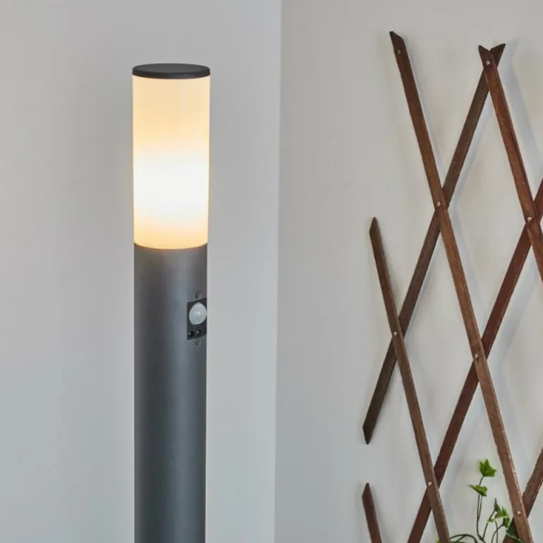 Borne lumineuse Caserta Anthracite, 1 lumière, Détecteur de mouvement