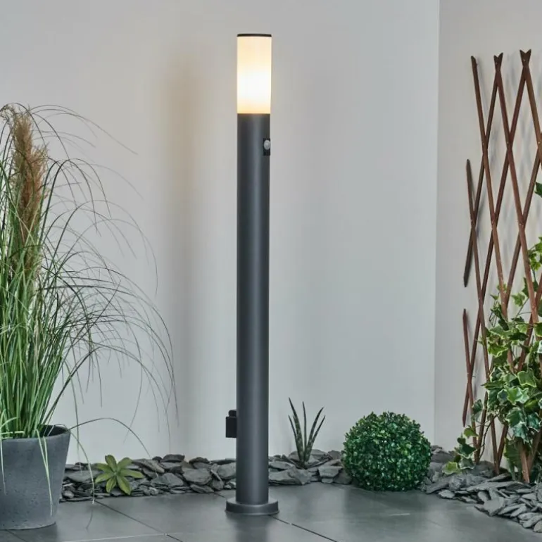 Borne lumineuse Caserta Anthracite, 1 lumière, Détecteur de mouvement