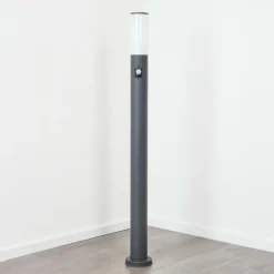 Borne lumineuse Caserta Anthracite, 1 lumière, Détecteur de mouvement