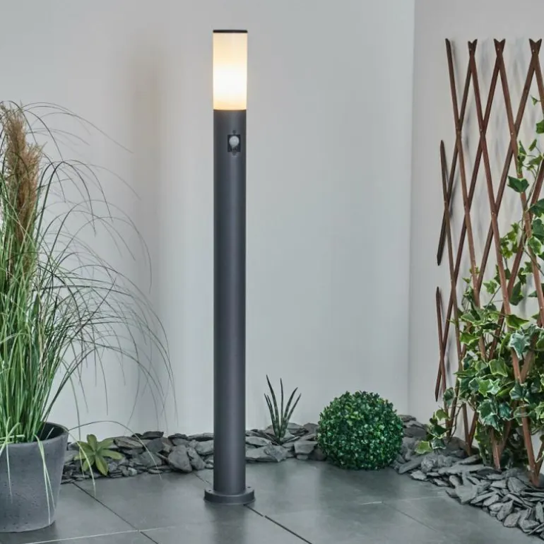 Borne lumineuse Caserta Anthracite, 1 lumière, Détecteur de mouvement