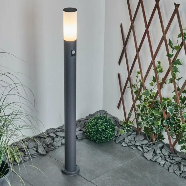 Borne lumineuse Caserta Anthracite, 1 lumière, Détecteur de mouvement