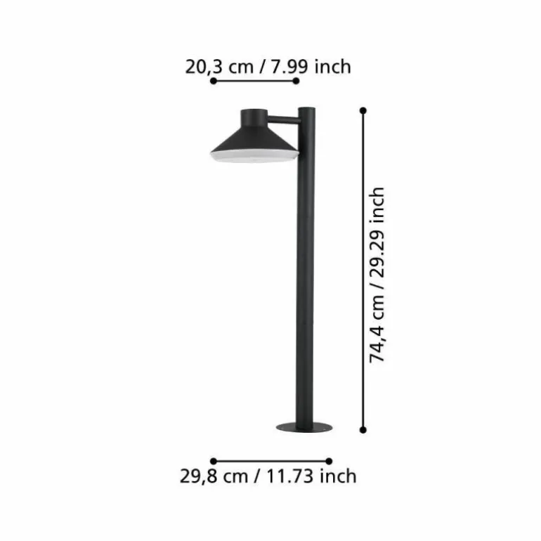 Borne lumineuse Eglo NINNARELLA LED Noir, 1 lumière