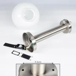 Borne lumineuse Enara Nickel mat, 1 lumière