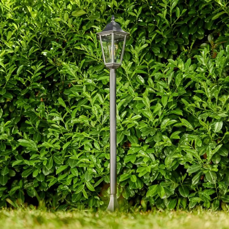 Borne lumineuse Gilze Noir, Argenté, 1 lumière