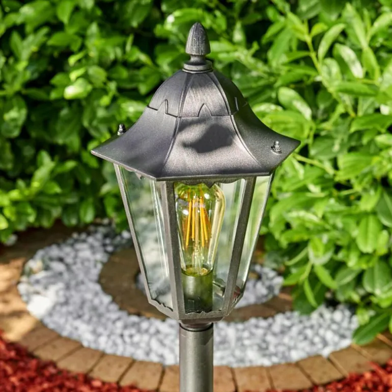 Borne lumineuse Gilze Noir, Argenté, 1 lumière