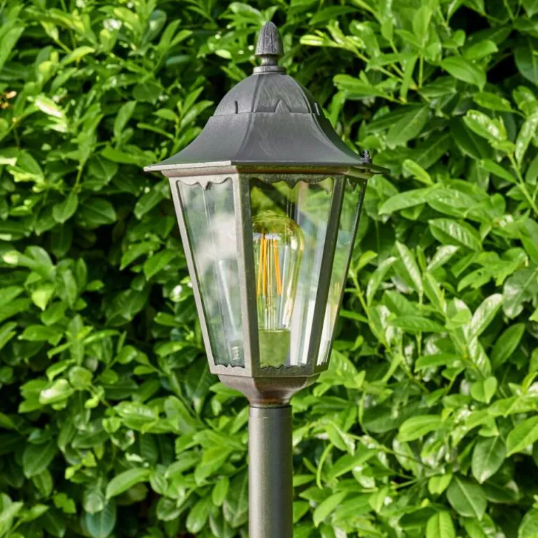 Borne lumineuse Gilze Noir, Argenté, 1 lumière