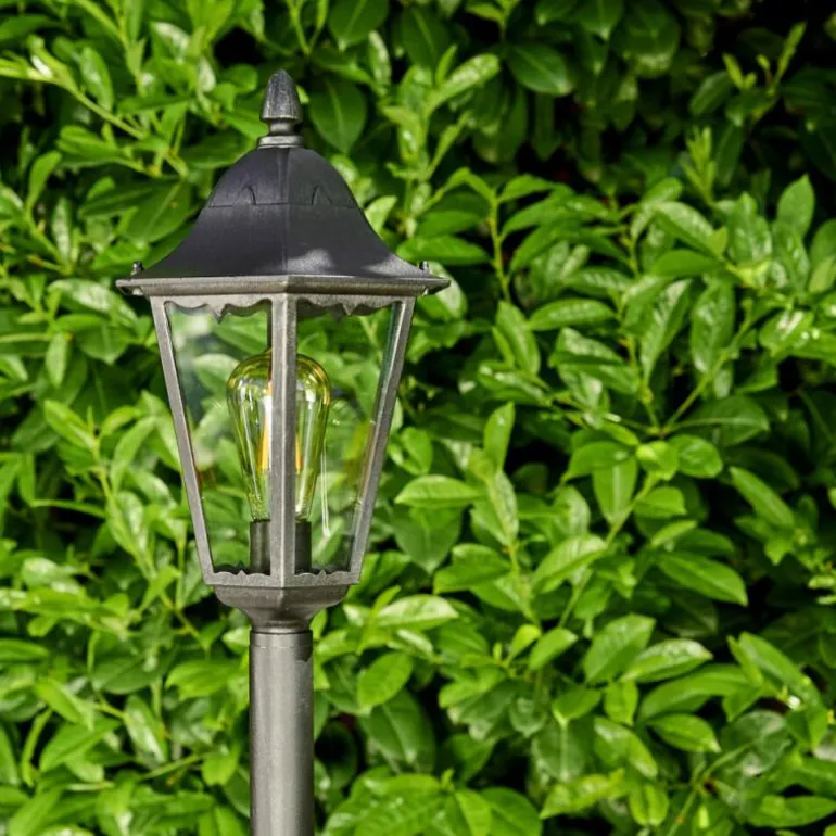 Borne lumineuse Gilze Noir, Argenté, 1 lumière