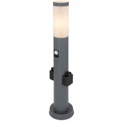 Borne lumineuse Globo BOSTON Anthracite, 1 lumière, Détecteur de mouvement