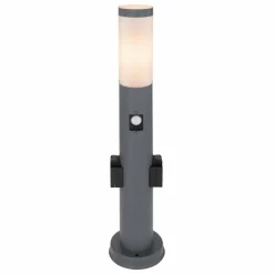 Borne lumineuse Globo BOSTON Anthracite, 1 lumière, Détecteur de mouvement