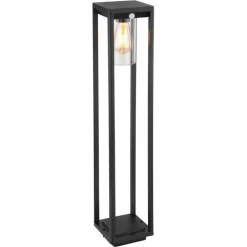 Borne lumineuse Globo CANDELA Noir, 1 lumière, Détecteur de mouvement
