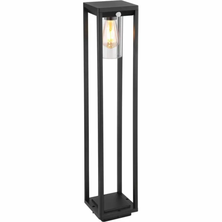 Borne lumineuse Globo CANDELA Noir, 1 lumière, Détecteur de mouvement