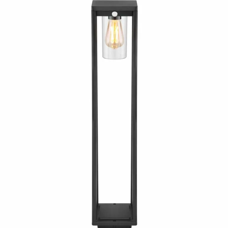 Borne lumineuse Globo CANDELA Noir, 1 lumière, Détecteur de mouvement