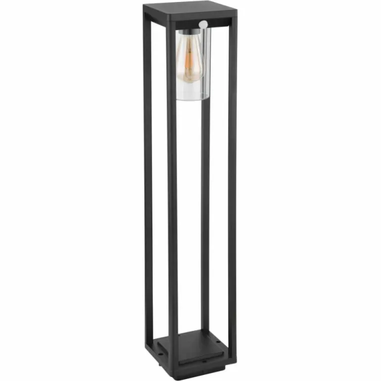 Borne lumineuse Globo CANDELA Noir, 1 lumière, Détecteur de mouvement