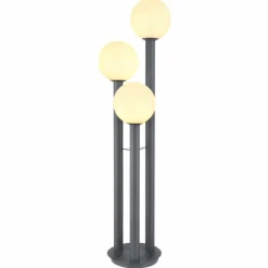 Borne lumineuse Globo LAURA Anthracite, Acier inoxydable, 3 lumières