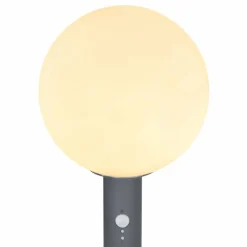 Borne lumineuse Globo OSSY Anthracite, 1 lumière, Détecteur de mouvement