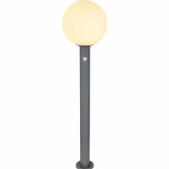 Borne lumineuse Globo OSSY Anthracite, 1 lumière, Détecteur de mouvement