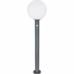 Borne lumineuse Globo OSSY Anthracite, 1 lumière, Détecteur de mouvement