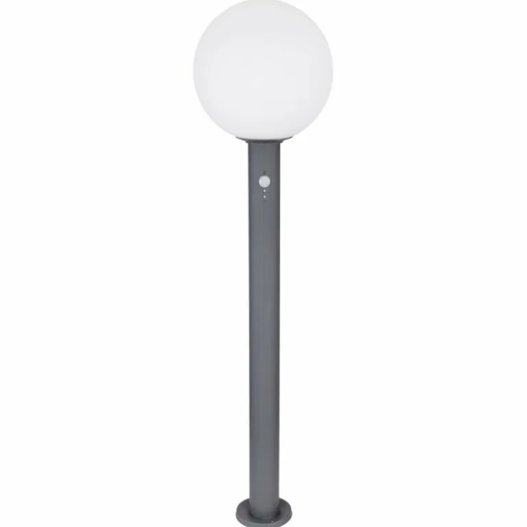 Borne lumineuse Globo OSSY Anthracite, 1 lumière, Détecteur de mouvement