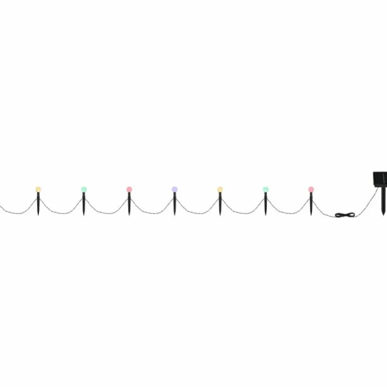 Borne lumineuse Globo SOLAR LED Noir, Transparent, 20 lumières, Changeur de couleurs