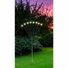 Borne lumineuse Globo SOLAR LED Acier inoxydable, Noir, 8 lumières, Changeur de couleurs
