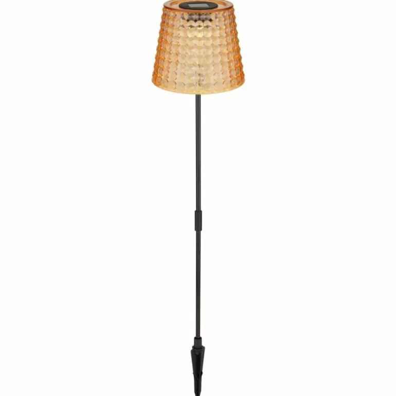 Borne lumineuse Globo SOLAR LED Ambre, Noir, 1 lumière