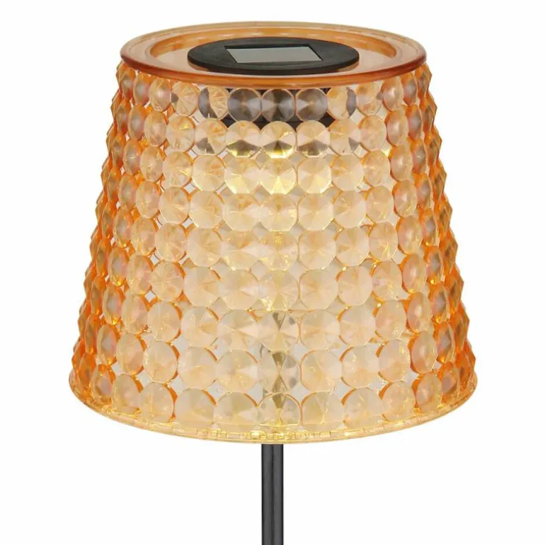 Borne lumineuse Globo SOLAR LED Ambre, Noir, 1 lumière
