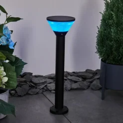 Borne lumineuse Joennierni LED Noir, 1 lumière, Détecteur de mouvement, Changeur de couleurs