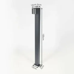 Borne lumineuse Kingstown Anthracite, 1 lumière