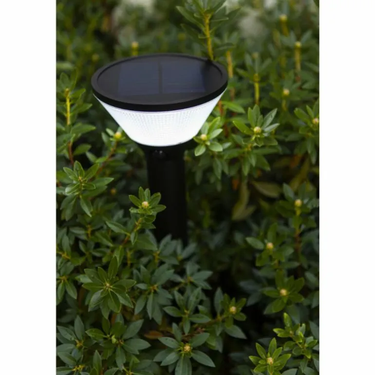 Borne lumineuse Lutec KARLO LED Noir, 1 lumière, Détecteur de mouvement, Changeur de couleurs