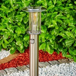Borne lumineuse Mulo Acier inoxydable, 1 lumière, Détecteur de mouvement