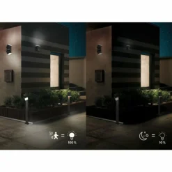 Borne lumineuse Trio Avon LED Anthracite, 1 lumière, Détecteur de mouvement