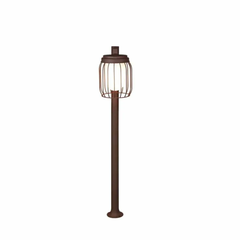 Borne lumineuse Trio Tuela Rouille, 1 lumière