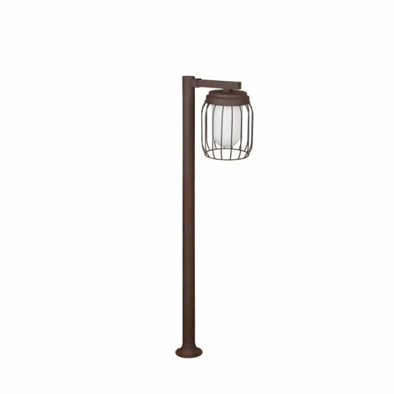 Borne lumineuse Trio Tuela Rouille, 1 lumière