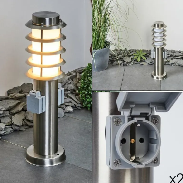 Borne lumineuse Tunes Nickel mat, 1 lumière