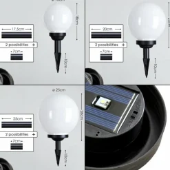 Boule lumineuse Campinas LED Noir, Blanc, 1 lumière