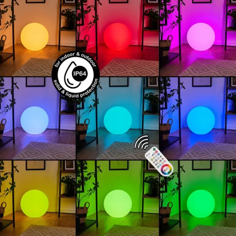 boule lumineuse iDual Diana LED Nickel mat, 1 lumière, Télécommandes, Changeur de couleurs