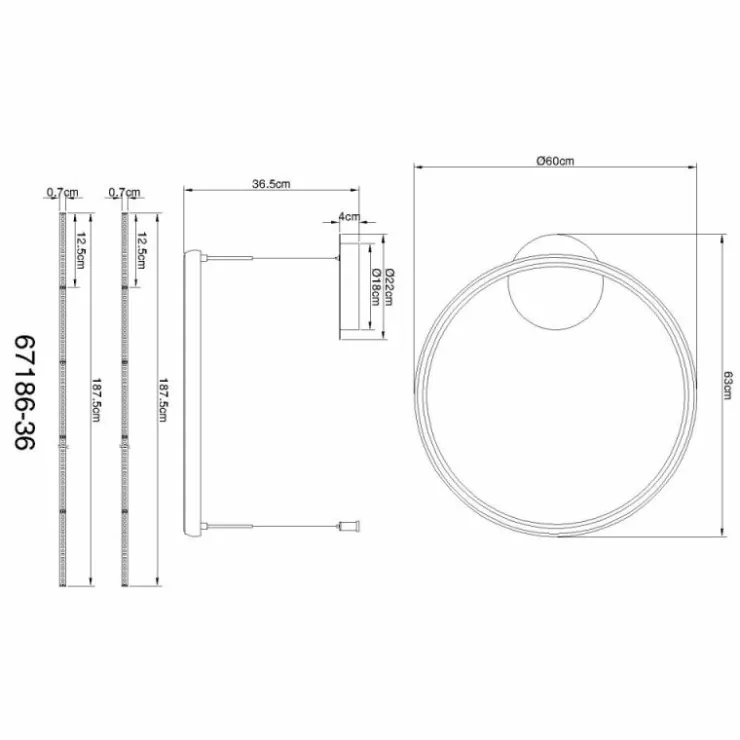 Luminaires Globo Lighting Éclairage Led|Briggs Suspension LED Noir, 1 lumière, Télécommandes