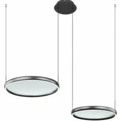 Luminaires Globo Lighting Suspensions|Briggs Suspension LED Noir, 1 lumière, Télécommandes