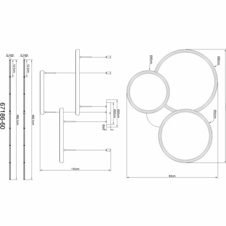 Luminaires Globo Lighting Éclairage Led|Briggs Suspension LED Noir, 1 lumière, Télécommandes