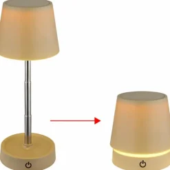 Luminaires Globo Lighting Éclairage Led|Carlos Lampe à poser LED Chrome, Sable, 1 lumière