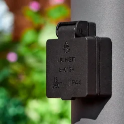 Caserta Lampe à prise électrique, Eclairage de chemin Anthracite, 1 lumière, Détecteur de mouvement