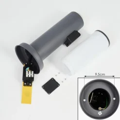 Caserta Prises électriques d'extérieur, Borne lumineuse, Eclairage de chemin Anthracite, 1 lumière
